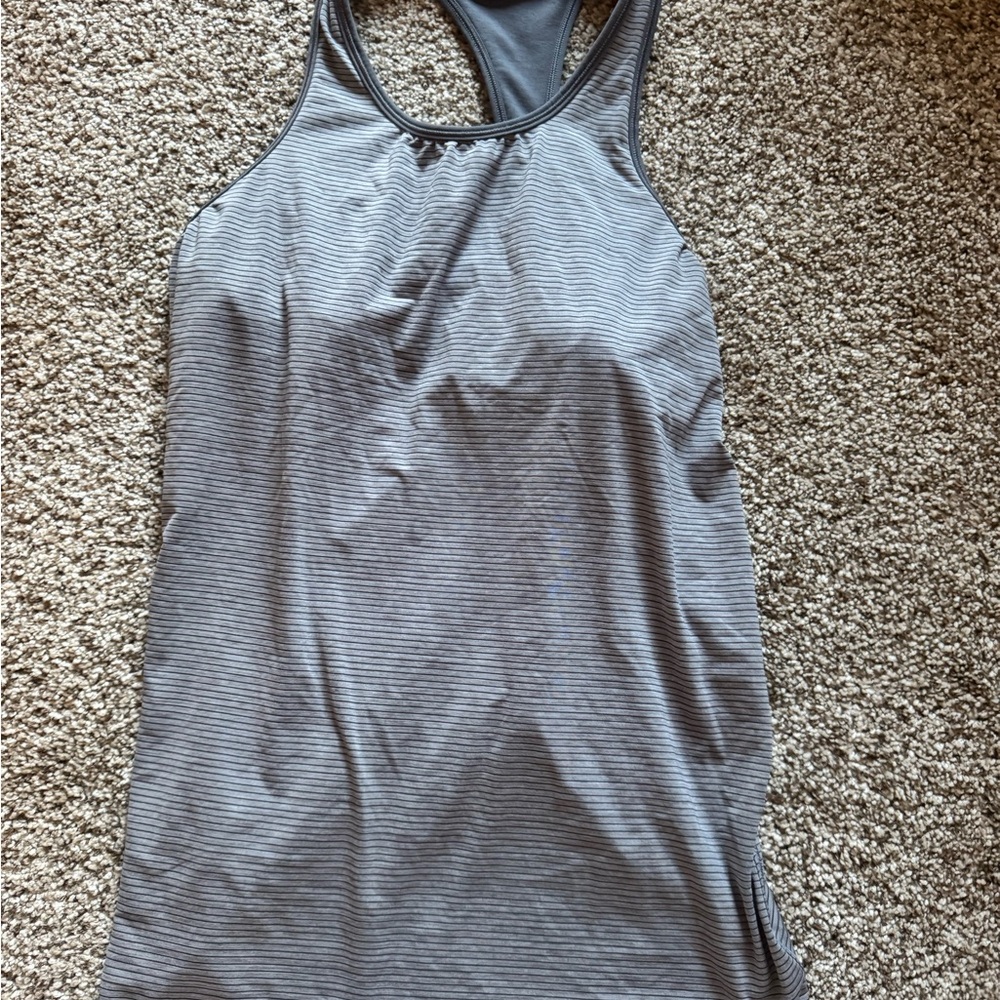 Lululemon Athletica Gray Striped Tank Top